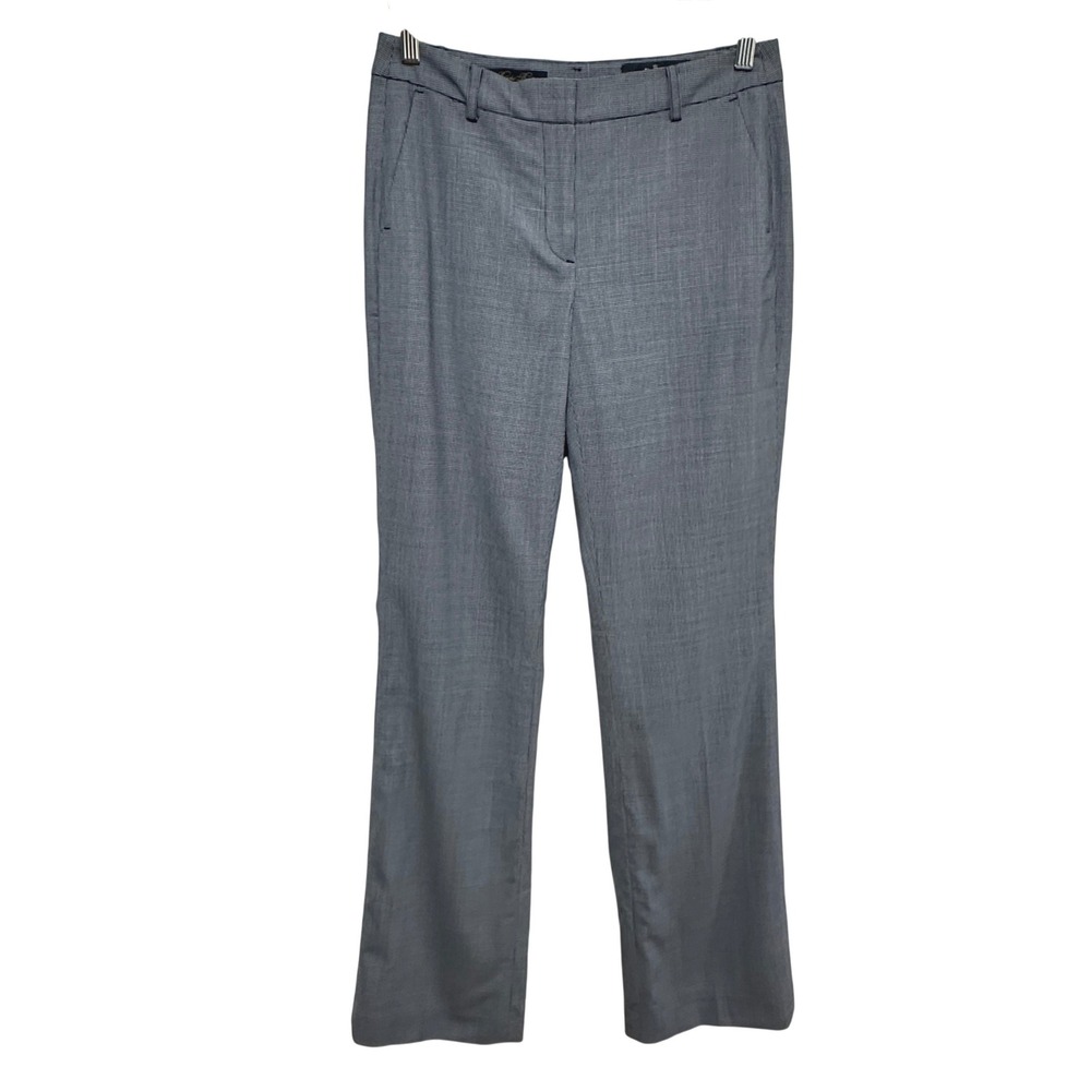 Brooks Brothers Wool Dress Pants Women 2 Blue Houndstooth Italian Fabric Preppy